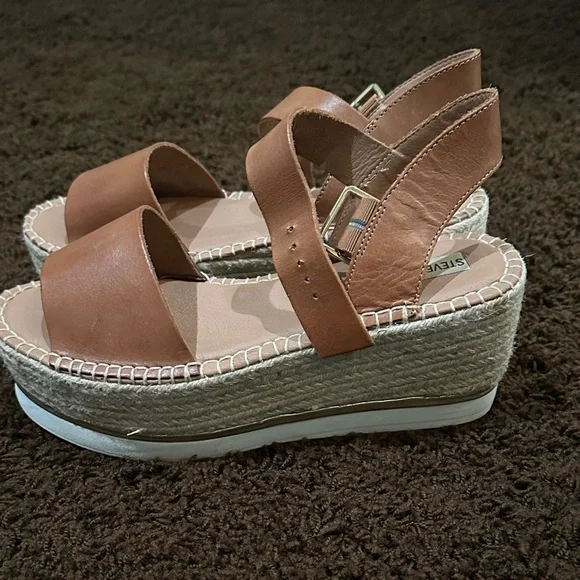 Steve Madden Tan Espadrille Sandals platform - Picture 3 of 3